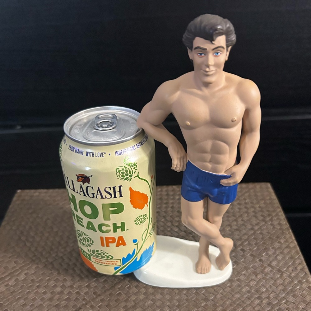 Vintage Ganz Bottoms Up Hunk Hunky Man Beer Can Holder R Demars Design